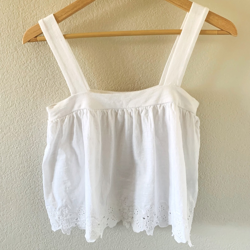 White Crop Top Tank Size XS | H&M